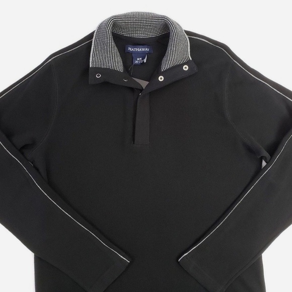 Hathaway Snap Ribbed Mock Neck Sweater/Pullover - Picture 2 of 8